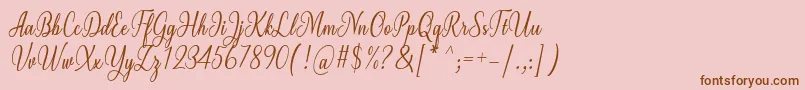 Milgun Font by 7NTypes Font – Brown Fonts on Pink Background