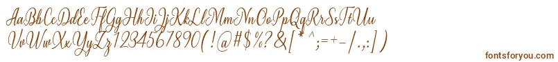 フォントMilgun Font by 7NTypes – 白い背景に茶色のフォント