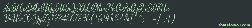 Milgun Font by 7NTypes-fontti – vihreät fontit mustalla taustalla