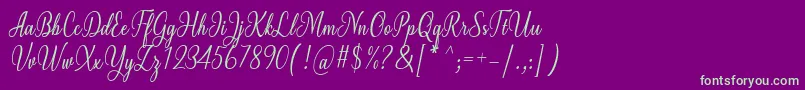 Milgun Font by 7NTypes-fontti – vihreät fontit violetilla taustalla