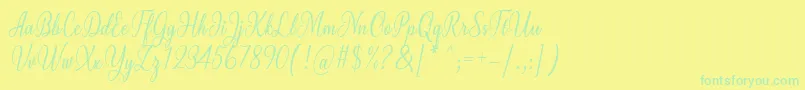 Milgun Font by 7NTypes Font – Green Fonts on Yellow Background