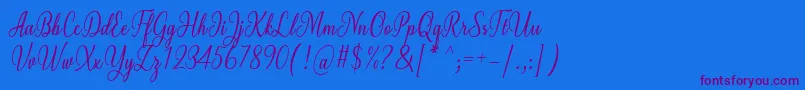 Milgun Font by 7NTypes Font – Purple Fonts on Blue Background