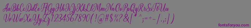 Czcionka Milgun Font by 7NTypes – fioletowe czcionki na szarym tle