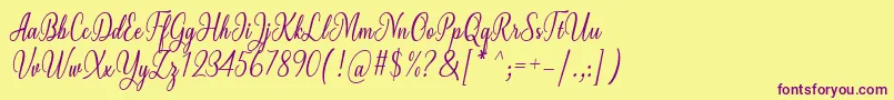 Milgun Font by 7NTypes Font – Purple Fonts on Yellow Background