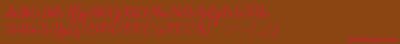 Milgun Font by 7NTypes Font – Red Fonts on Brown Background