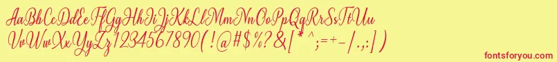 Milgun Font by 7NTypes-fontti – punaiset fontit keltaisella taustalla