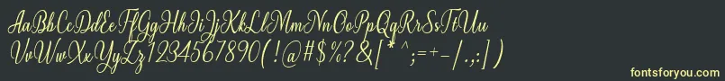 フォントMilgun Font by 7NTypes – 黒い背景に黄色の文字