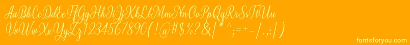 Milgun Font by 7NTypes Font – Yellow Fonts on Orange Background
