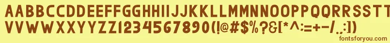 miliesSans Font – Brown Fonts on Yellow Background