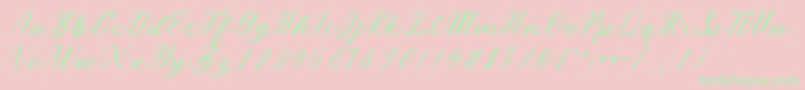 miliesScript-Schriftart – Grüne Schriften auf rosa Hintergrund