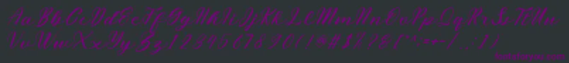 フォントmiliesScript – 黒い背景に紫のフォント