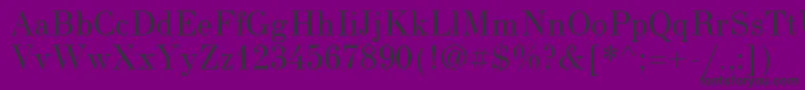 NewStandardOld-fontti – mustat fontit violetilla taustalla
