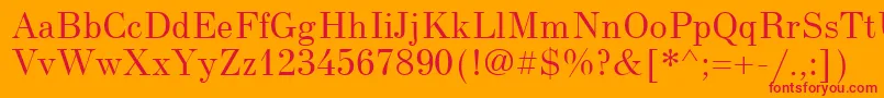 NewStandardOld Font – Red Fonts on Orange Background
