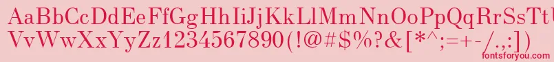 NewStandardOld Font – Red Fonts on Pink Background