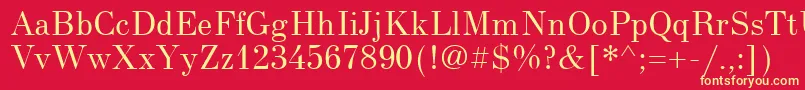 NewStandardOld Font – Yellow Fonts on Red Background