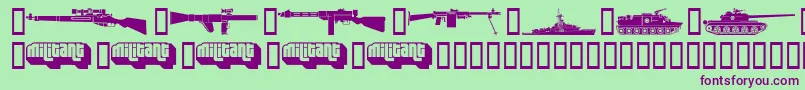 MILIF    Font – Purple Fonts on Green Background