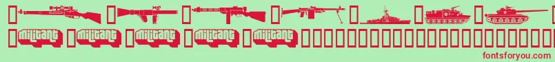 Fonte MILIF    – fontes vermelhas em um fundo verde