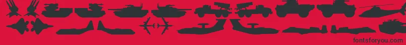 Military RPG Font – Black Fonts on Red Background