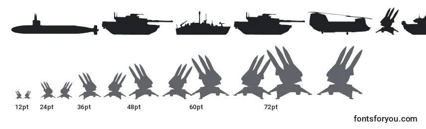 Размеры шрифта Military RPG