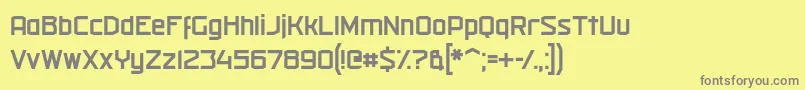 フォントmilitech r 2019 04 13 – 黄色の背景に灰色の文字