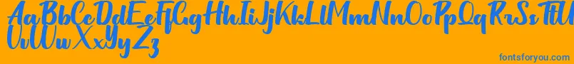 Milittan Personal Use Only Font – Blue Fonts on Orange Background