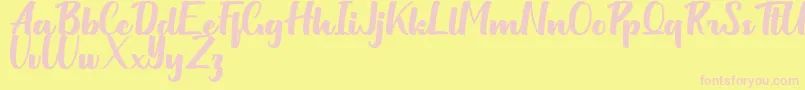 Milittan Personal Use Only Font – Pink Fonts on Yellow Background