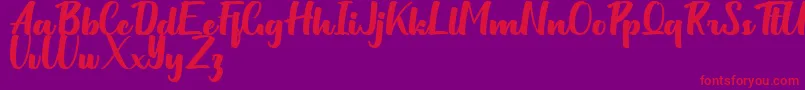 フォントMilittan Personal Use Only – 紫の背景に赤い文字