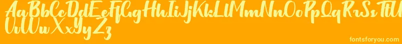 Milittan Personal Use Only Font – Yellow Fonts on Orange Background