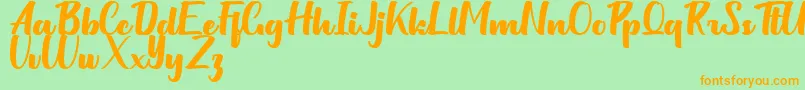 Milittan Personal Use Only Font – Orange Fonts on Green Background