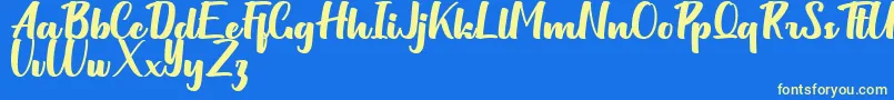 Milittan Personal Use Only Font – Yellow Fonts on Blue Background