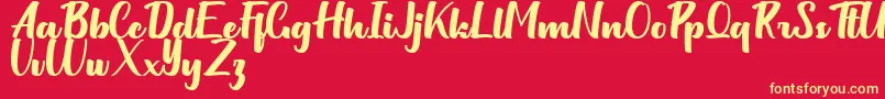 Czcionka Milittan Personal Use Only – żółte czcionki na czerwonym tle