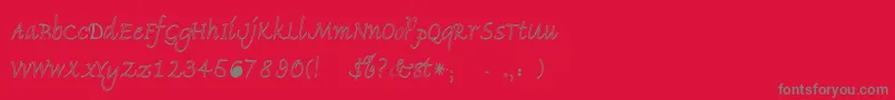 Pidemontal Font – Gray Fonts on Red Background