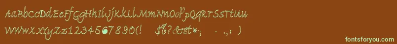 Pidemontal-fontti – vihreät fontit ruskealla taustalla