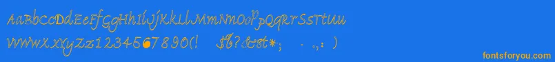 Pidemontalフォントについての詳細 フォントPidemontal – オレンジ色の文字が青い背景にあります。