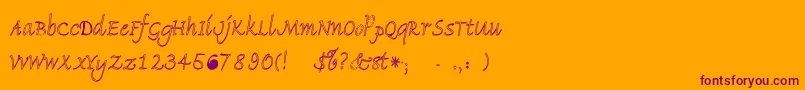 Pidemontal Font – Purple Fonts on Orange Background