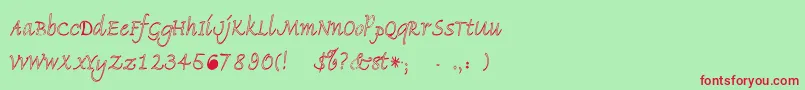 フォントPidemontal – 赤い文字の緑の背景