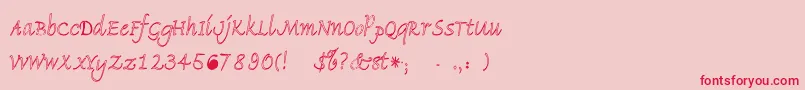 Pidemontal Font – Red Fonts on Pink Background