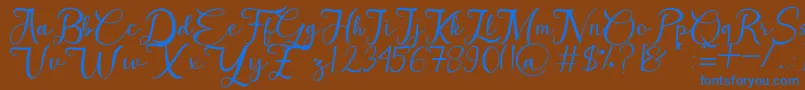 MilkHoney Font – Blue Fonts on Brown Background