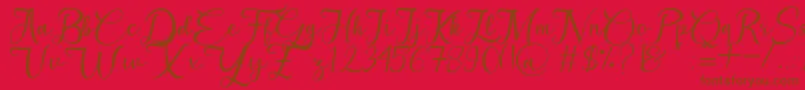 MilkHoney-Schriftart – Braune Schriften auf rotem Hintergrund