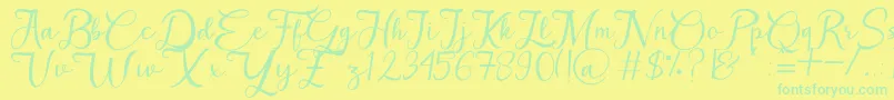 MilkHoney Font – Green Fonts on Yellow Background