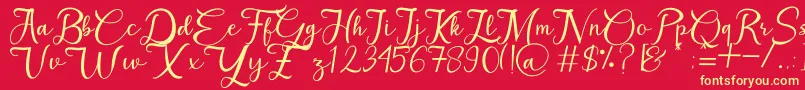 MilkHoney Font – Yellow Fonts on Red Background