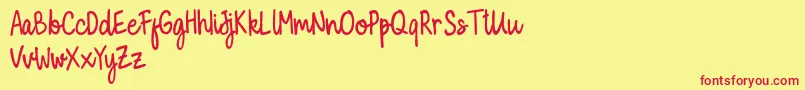 Milky Cookies Script Demo Font – Red Fonts on Yellow Background