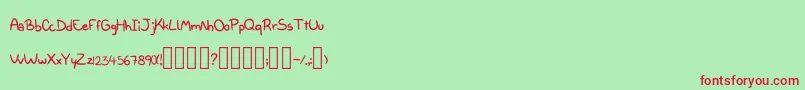 Milky Regular-Schriftart – Rote Schriften auf grünem Hintergrund