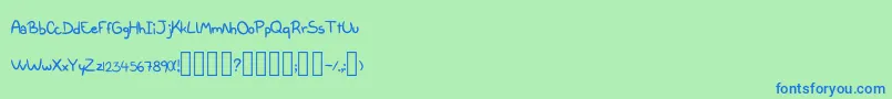 Milky Regular-fontti – siniset fontit vihreällä taustalla