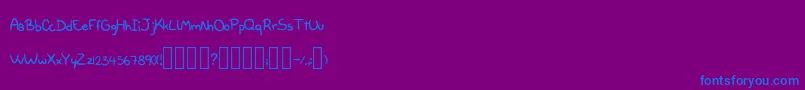 Milky Regular Font – Blue Fonts on Purple Background