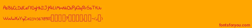 Milky Regular-Schriftart – Rote Schriften auf orangefarbenem Hintergrund