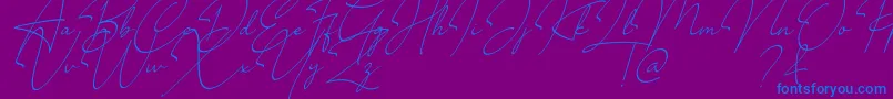 Millano-Schriftart – Blaue Schriften auf violettem Hintergrund