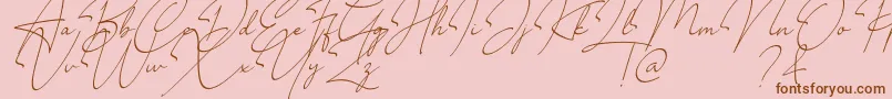 Millano-Schriftart – Braune Schriften auf rosa Hintergrund