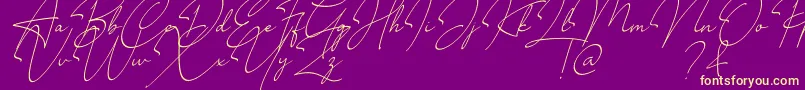 Fonte Millano – fontes amarelas em um fundo roxo