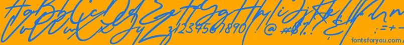 Millanova Font – Blue Fonts on Orange Background